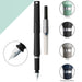 Sailor TUZU Adjust fountain pen feature image showing black pen, converter, nib, and colour details