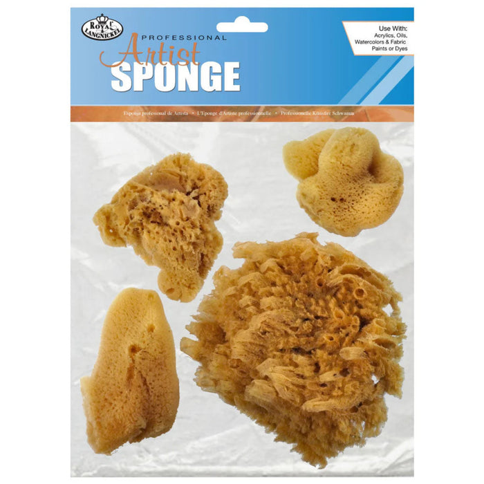 Royal Natural Sea Silk Sponge Set four assorted artist sponges in a pack