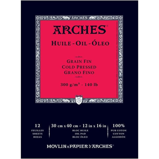 Arches Oil Paper Pad 12x16 inch cold press oil painting paper pad with 12 sheets