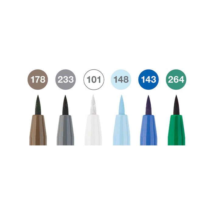 Faber Castell Pitt Brush Pen Set of 6 - Winterlude