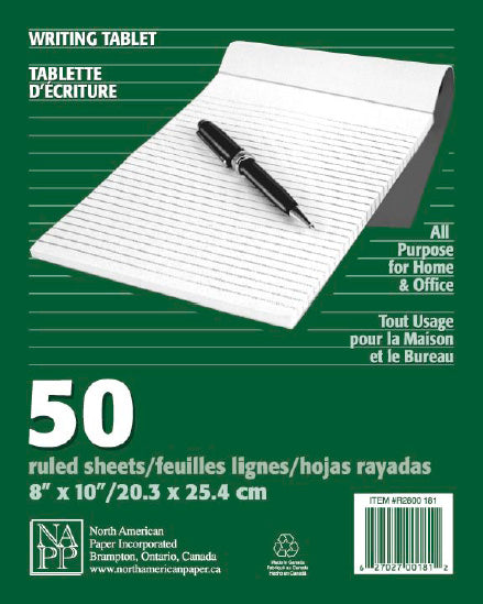 Ruled Writing Paper Pad