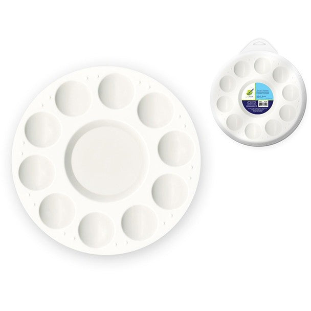 10 Well Round Plastic Palette With Lid