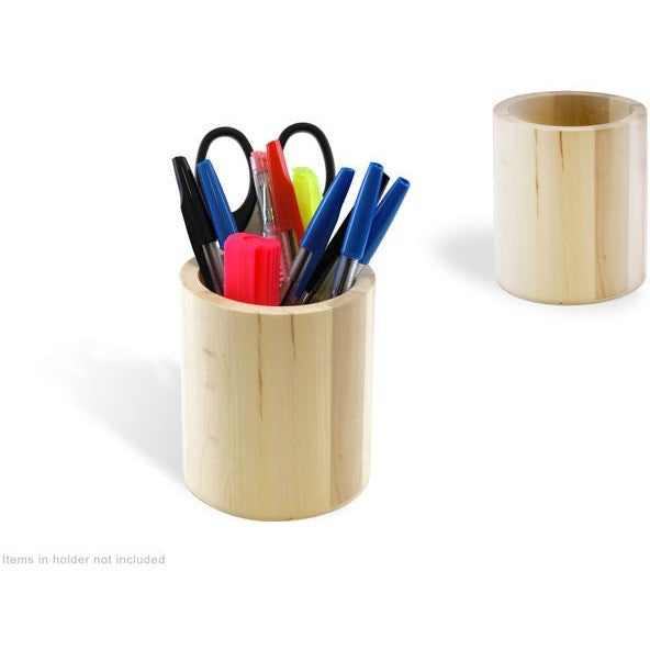 Natural Wood Brush and Pencil Cup