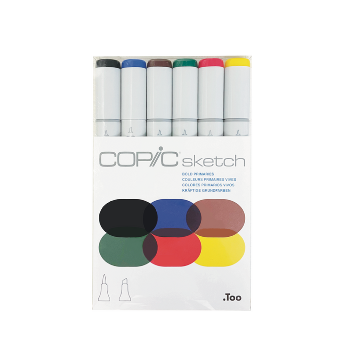 Copic Sketch Alcohol Markers Bold Primaries Set of 6