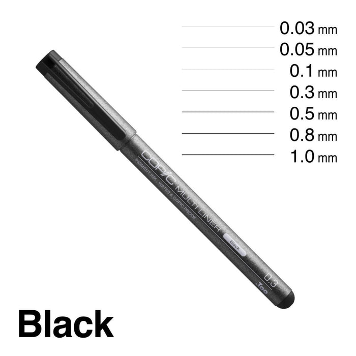 Copic Multiliners Fineliners Black Set of 7
