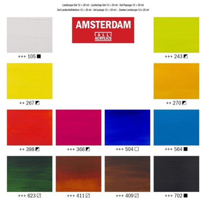 Amsterdam Acrylic Paint Landscape Set of 12 20ml Tubes