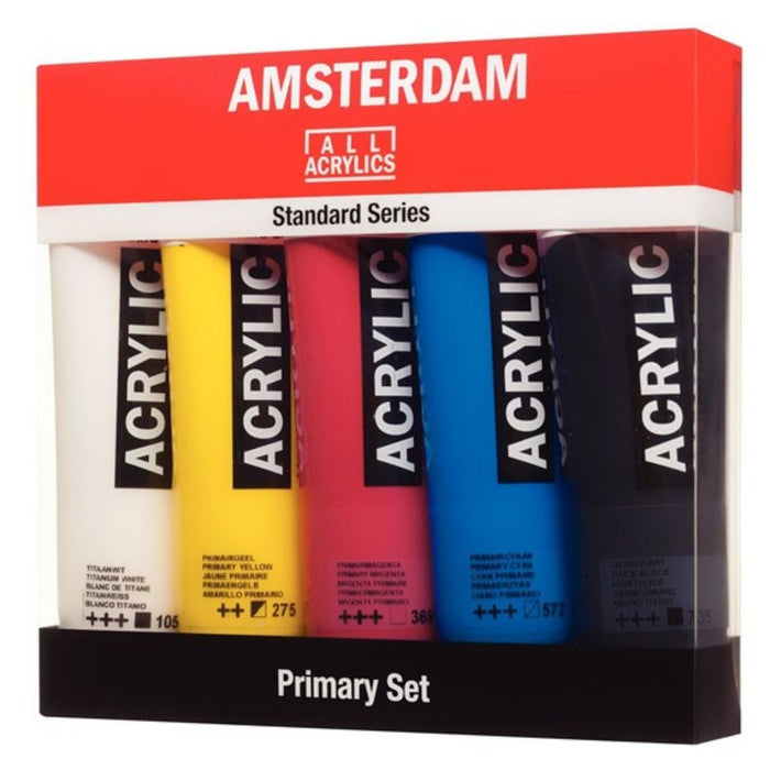 Amsterdam Acrylic Paint Primary Set of 5 120ml Tubes