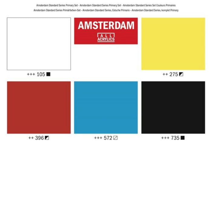 Amsterdam Acrylic Paint Primary Set of 5 120ml Tubes