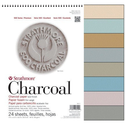 Strathmore 500 Series Premium Charcoal Pad 18x24 Assorted (24 Sheets)