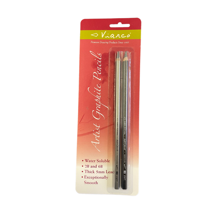 ArtGraf Artist Water Soluble Graphite Pencils 2-Pack (2B & 6B)