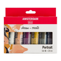 Amsterdam Acrylic Paint Portrait Set of 6