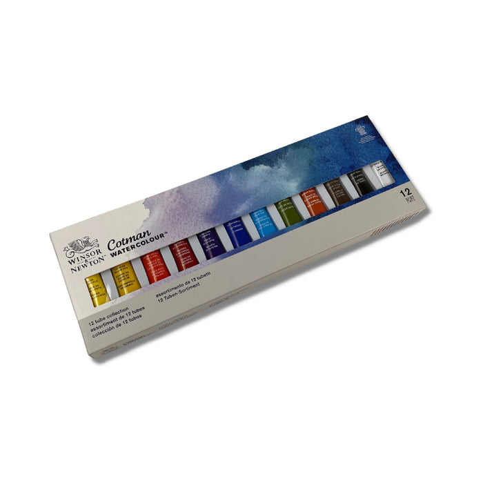 Winsor & Newton Cotman Watercolour 12 Tube Set front packaging