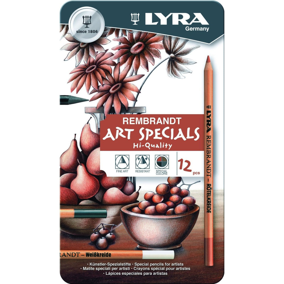 Lyra Rembrandt Grease Chalk Drawing Pencil Dark Brown