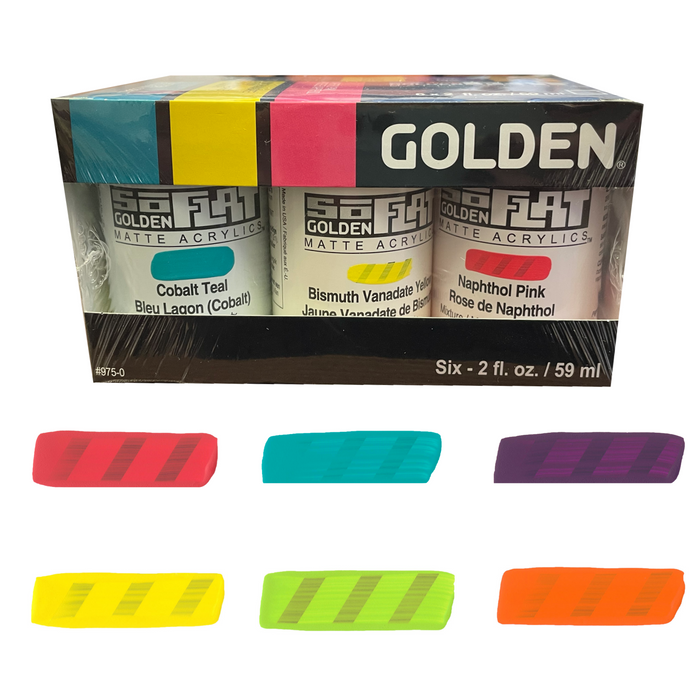 Golden SoFlat Matte Acrylic Paint Zing! Set of 6