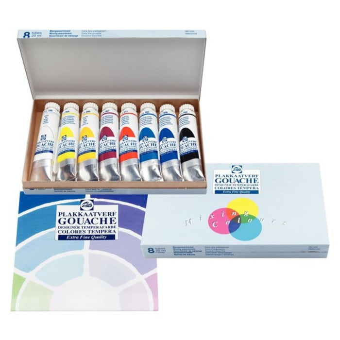 Talens Extra Fine Quality Gouache Mixing Colours Set of 8 20ml Tubes (D)