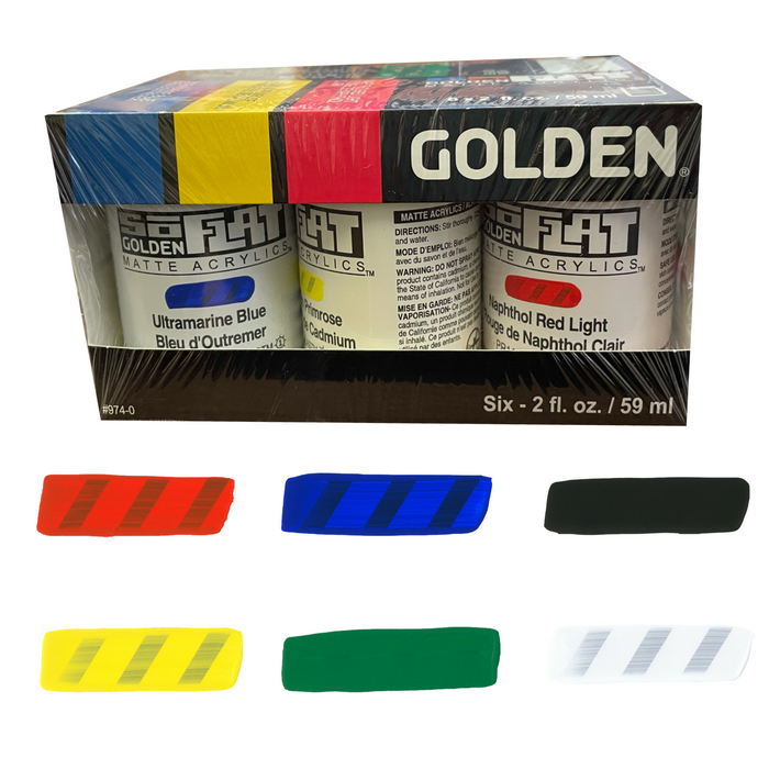 Golden SoFlat Matte Acrylic Paint Pop! Set of 6 — Wallack's Art Supplies &  Framing