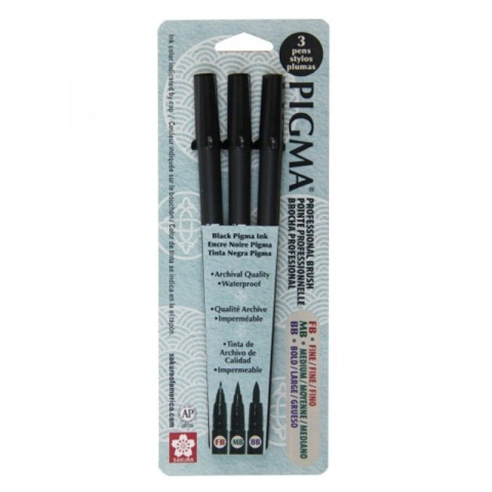 Sakura Professional Brush Pen Set of 3