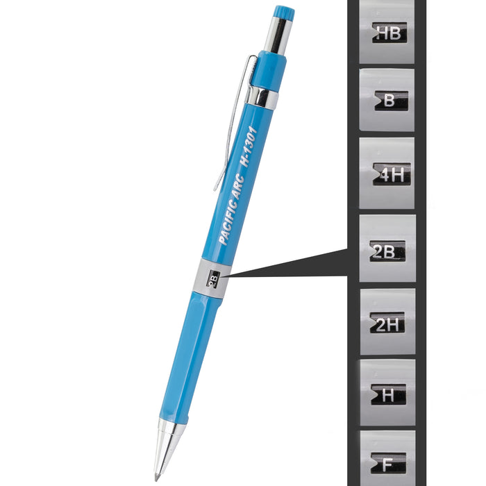 Sample of adjustable grade marker, available in HB, B, 4H, 2B, 2H, H, and F