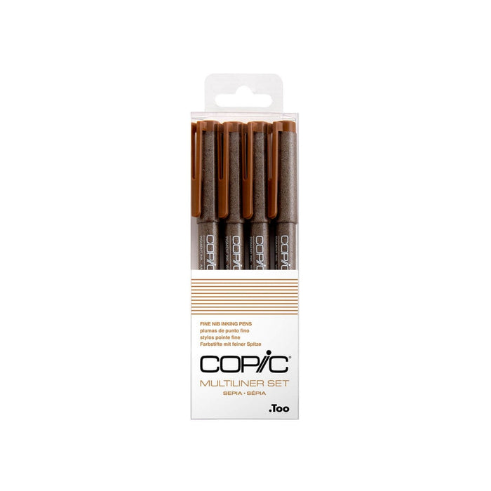 Copic Multiliners Fineliners Sepia Set of Four Fine