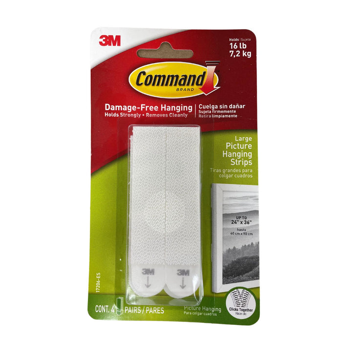 Command Picture Hanging Strips, Picture Hanging Strips - Large White, 4 Sets