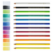twelve coloured pencils and twelve colour swatches