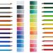 24 coloured pencils and 24 colour swatches