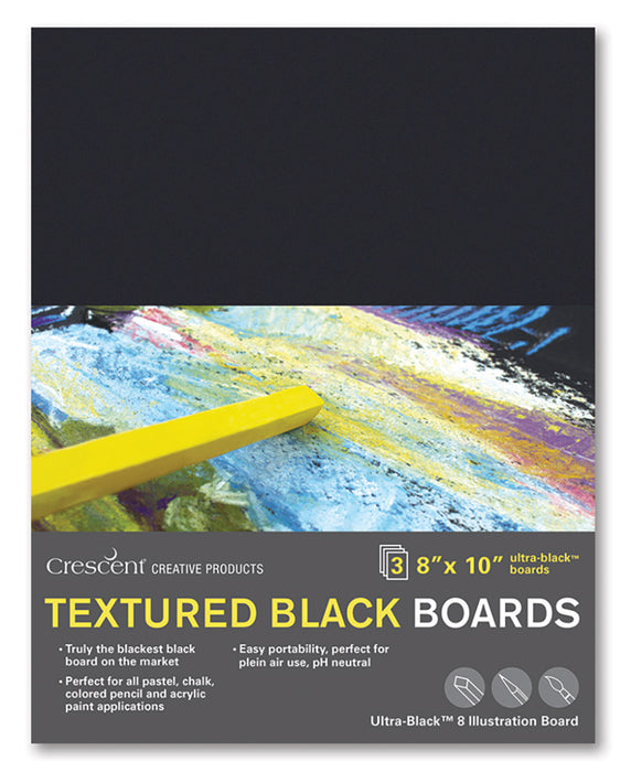 Crescent 9" x 12" Textured Black Art Board 3 Pack