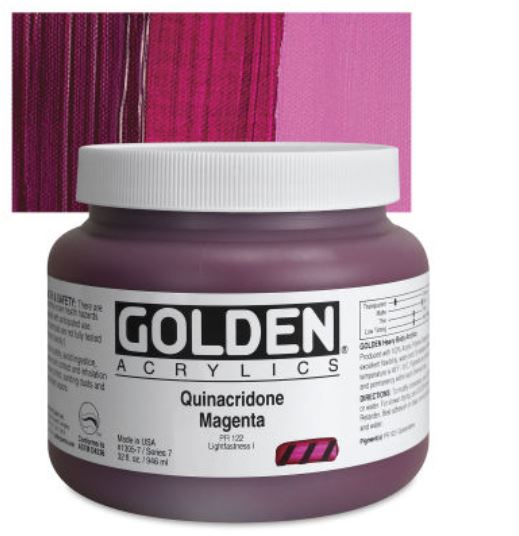 Golden Heavy Body Acrylics 32oz Jars - Quinacridone Magenta