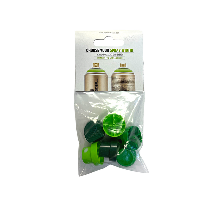 Montana Green Level Spray Paint Caps Set of 6