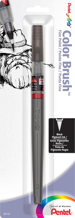Pentel Black Fine Pigmented Color Brush Pen