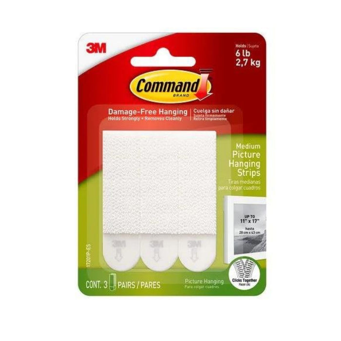Command Picture Hanging Strips, Medium White - 3 Sets