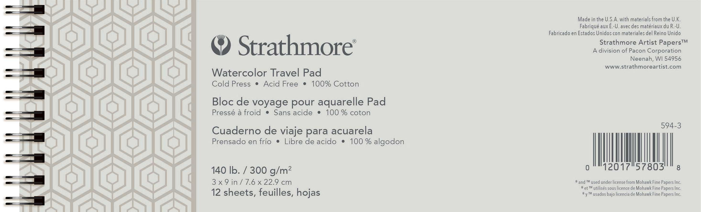 Strathmore Watercolor Paper Travel Pads 500 Series 140lb 8X10