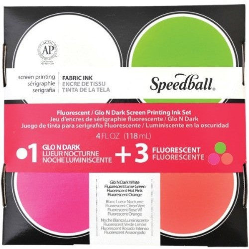 Speedball Fabric Screen Printing Fluorescent and Night Glo Set